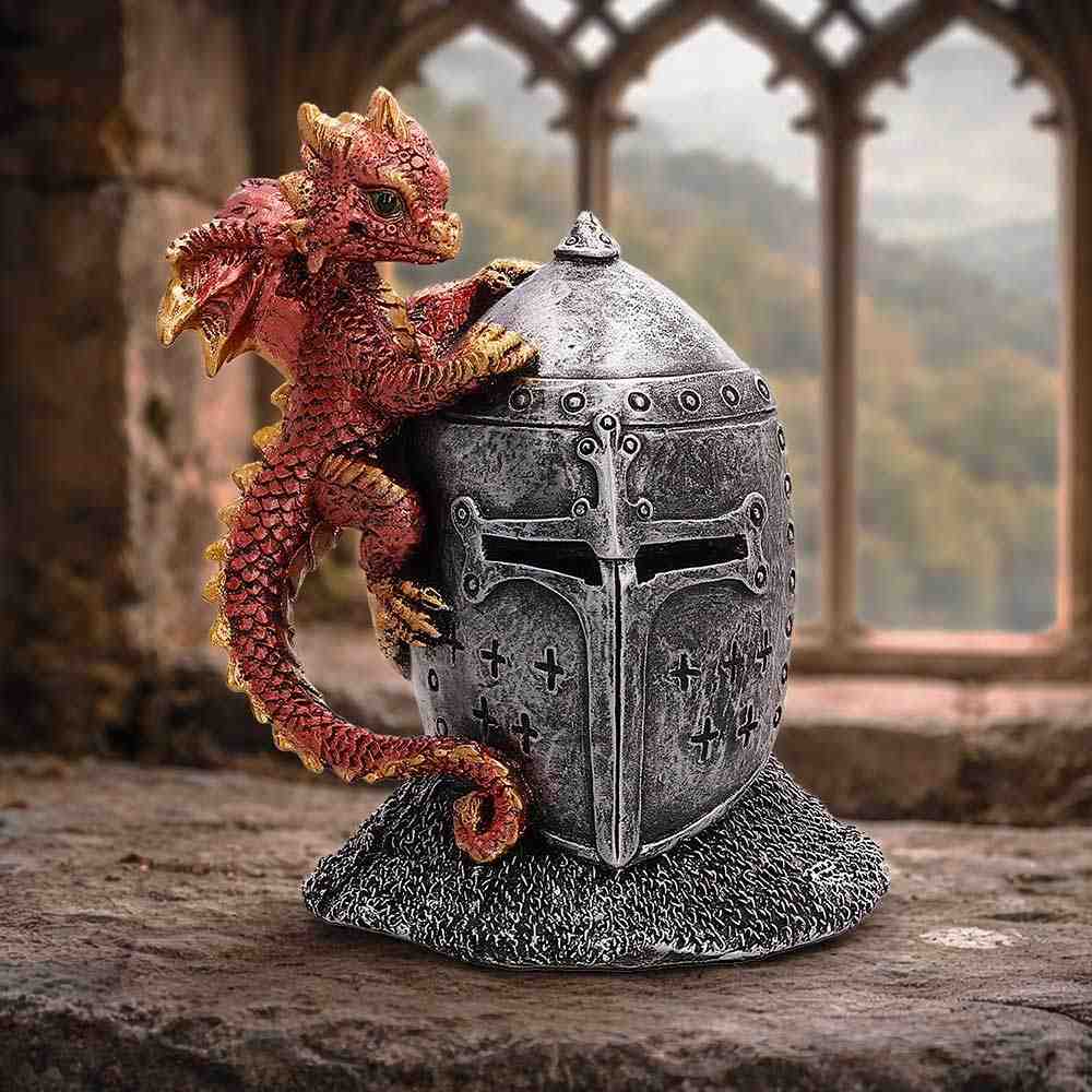 Nemesis Now - Hatchling Helm Figurine - Dragon - Red